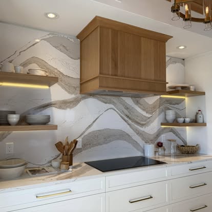 Tuscany kitchen marble backsplash